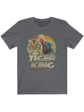 Tiger King Joe Exotic Graphic Tee XL Gray Vintage Retro Unisex Shirt TV